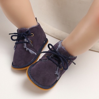 ¡al Barco! Invierno azul marino hombre y mujer bebé caliente botas de goma suela antideslizante zapatos de 0-1 año de edad zapatos de niño XIAOMM (4)