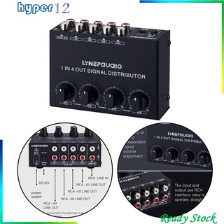 Amplificador de señal alocador 1 en 4 salidas conector de distribuidor frontal estéreo