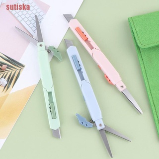 sutiska 2 In 1 Color Portable Multifunctional Paper Cutter Cutting Paper Scissors PPDD