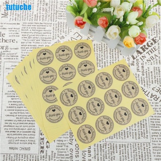 tutuche 120pcs thank you kraft seal pegatinas de papel etiqueta para bricolaje regalo galletas embalaje