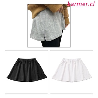 kar3 mujeres coreanas capas postizas dobladillo falso color sólido elástico cintura alta desmontable falda plisada lateral split decorativa sudadera inferior delantal