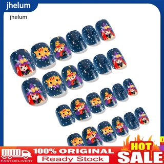 Jhelum ligero punta de uñas Halloween niños cubierta completa uñas postizas extender uñas para regalo (1)