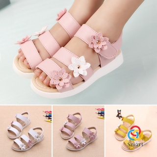 Summer Beach Baby Girl Flat Sandals Strappy Flowers Kids Toddler Shoes (1)