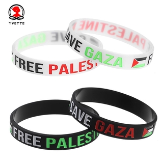 yvette regalos de silicona banda de muñeca deportes libre palestina pulsera bandera palestina pulsera de color brillante moda al aire libre recuerdos guardar gaza