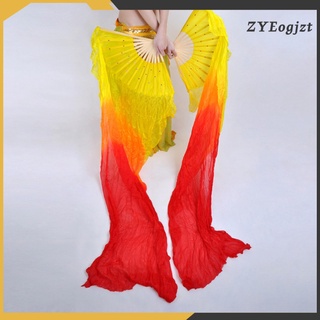 coloridos abanicos de danza del vientre para mujeres -silk bambú largo