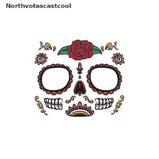 northvotescastcool 6 unids/set halloween temporal pegatina facial desechable impermeable tatuaje pegatina nvcc