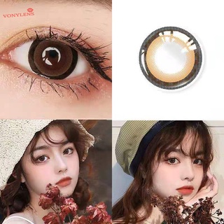 1 par de lentes de contacto de color marrón con círculo negro Grado 0,00 a -8,00