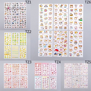 6 hojas/Lote sticker de dibujos Animados lindos animales creativos decoración Kawaii papelería