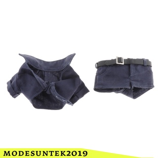 (Modestok) 1/6 Escala moda muñeca de mezclilla ropa de tela y pantalones cortos Para figura de acción de 12 pulgadas cuerpo femenino