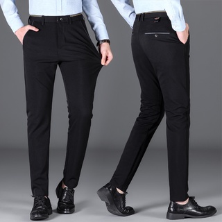 Los Hombres Versión Coreana De Moda De Negocios Slim-Fit Traje Pantalones De Cuatro Estaciones Casual Stret (2)