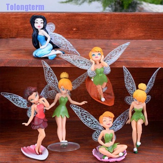 Tolongterm> 6 piezas de flor de hadas Pixie Fly Wing familia miniatura adorno de jardín decoración del hogar