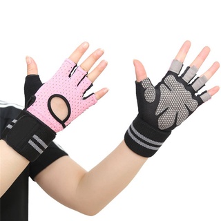 hombres mujeres guantes de levantamiento de pesas gimnasio medio dedo deportes fitness guantes antideslizantes resistencia ejercicio entrenamiento guantes de muñeca