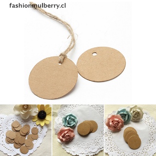 【mulberry】 100pcs Round Brown Tags Price Blank Label Luggage Hang Paper Kraft 【CL】