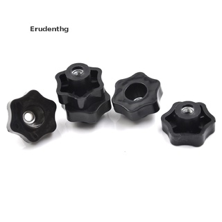 Erudenthg 4Pcs M6 Female Thread Star Shaped Head Clamping Nuts Knob with through-hole *Hot Sale