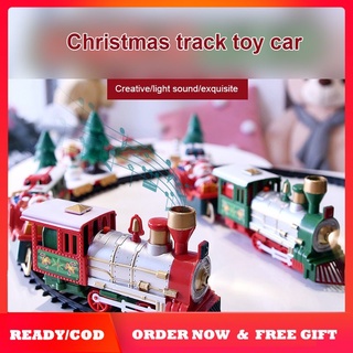 COD Tren eléctrico de Navidad Santa Claus Mini vagón de riel Árbol de Navidad creativo Regalo de juguete para niños para regalo de decoración navideña In stock