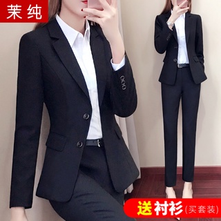 Business suit women's 2021 new spring and autumn fashion temperament slim fit small business suit interview formal wear
