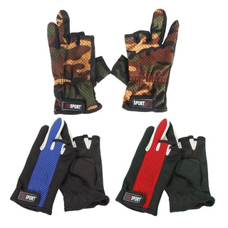 {omeo} guantes de malla expuestos antideslizantes 3 dedos/ciclismo/pesca/protector de manos