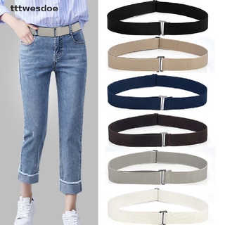 *tttwesdoe* Invisible Belt Buckle Plastic Elastic Belt Women Men Adjustable Belt Fashion hot sell