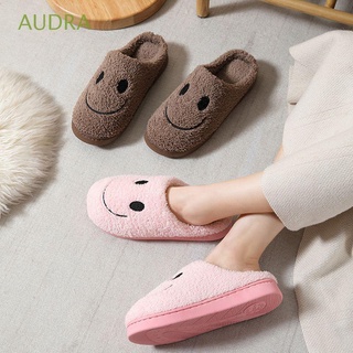 AUDRA Casual Korean Indoor Shoes Warm Couple Slippers Women Slippers Soft Sole Plush For Men Cotton Autumn Winter Soft Smiling Face/Multicolor