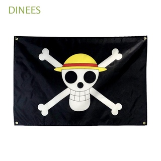 DINEES Around Banner Cosplay Straw Hat Pirates Flag 60*90cm Animation Pirates Japanese Anime Trumpet Animation Peripheral/Multicolor