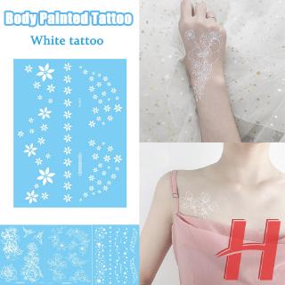 blanco temporal tatuaje impermeable tatuaje pegatinas cara brazo clavícula pegatinas desechables