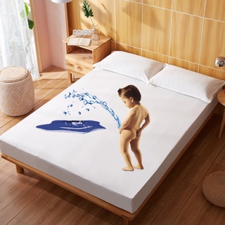 todo el estilo de cama de algodón es impermeable y a prueba de polvo sábana bajera ajustable de tres piezas