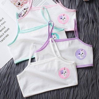 【Ready Stock】Girls Vest Children's Underwear Undershirt Teenage Girls Developmental Cotton Innerwear Bra 8-15 Years Old