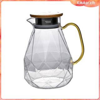 textura de diamante transparente vidrio tetera jarra de taza con mango jarra de agua (1)
