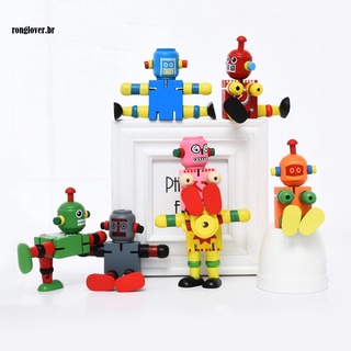 robot de madera con articulaciones en movimiento/juguete robot para niños/decoración del hogar