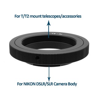 T Mount T2 anillo de lente para NIKON F Mount DSLR adaptador, Metal T-Ring adaptador para NIKON DSLR/SLR cámara cuerpo a T/T2 telescopios/microscopios/accesorios (3)