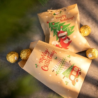 teakk 24sets rojo fox navidad kraft bolsas de papel galletas bolsas de regalo bolsas de navidad pegatinas de fiesta favor caramelo bolsa de nieve bolsa de embalaje galletas bolsa (8)