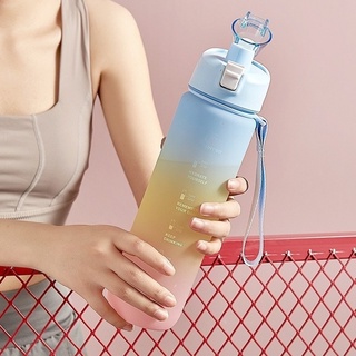 Deportes taza de agua femenina de plástico de viaje de la taza al aire libre grande botella de agua de verano fitness botella de agua portátil espacio de la taza