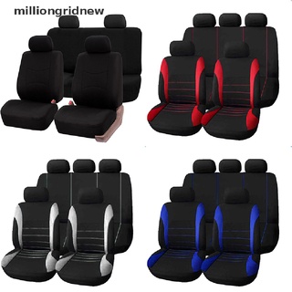 [milliongridnew] 9 fundas universales para asiento de coche, reposacabezas delanteras, juego completo