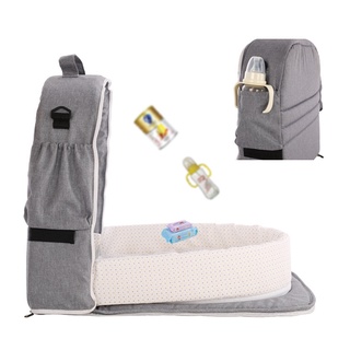 Laa7-Portátil cama de bebé plegable, cama Unisex con red de cama multiusos momia bolsa, muebles de bebé accesorios de bebé (1)