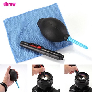 DHR 3 in 1 Lens Cleaning Cleaner Dust Pen Blower Cloth Kit For DSLR VCR Camera