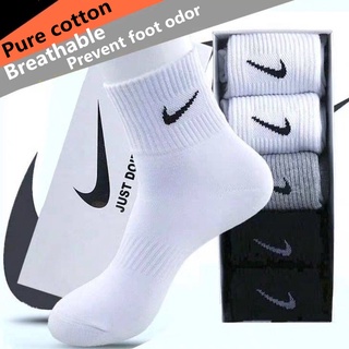 Nike calcetines de tobillo de algodón para hombre/mujer/calcetines atléticos/sólidos/color negro/blanco/gris