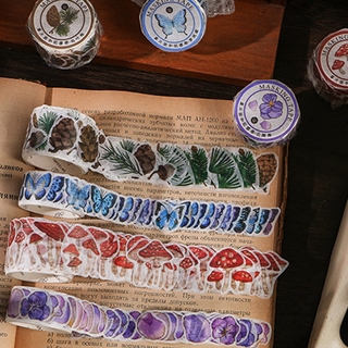 100 Pcs Mushroom Butterfly Decorative Tape Stickers DIY Washi Masking Tapes (1)