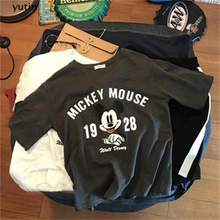 yutin disney mickey mouse impresión de dibujos animados jersey gráfico top camisetas parejas coincidencia.