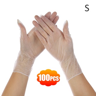 Clear Powder Free Vinyl Disposable Plastic Gloves Latex Free Non-Sterile Food Safe Box of 100 Small