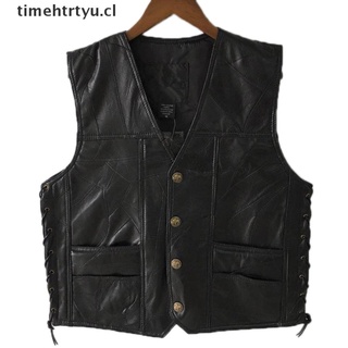 [timehtrtyu] chaleco de cuero punk chaleco chaleco top chaquetas de motocicleta abrigo más el tamaño negro cl (2)