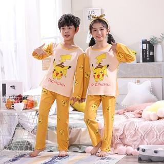 Dormir Camisa Pijamas Para Adolescentes Niños Grandes Pijama De Poliéster De Dibujos Animados Pikachu Impresión (4)