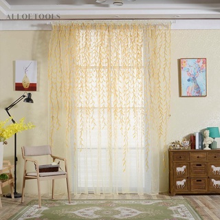 Cortina de ventana Floral de sauce de estilo pastoreo, diseño de sala de estar, decoración de la sala de estar (5)