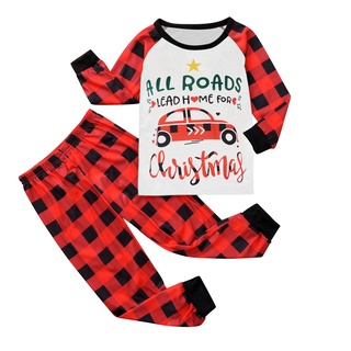 Navidad/navidad bebé niños niño impreso Top+pantalones de navidad familia coincidencia pijamas conjunto (2)