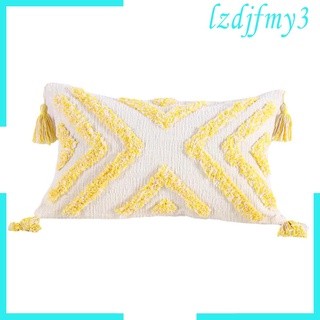 [Good] Fundas de almohada para sofá sofá, tejidas con borlas Boho almohadas decorativas dormitorio, almohada de granja (1)