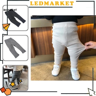 <ledmarket> pantalones de textura suave para niñas bolsillos acanalados largos niñas pantalones flacos para el hogar