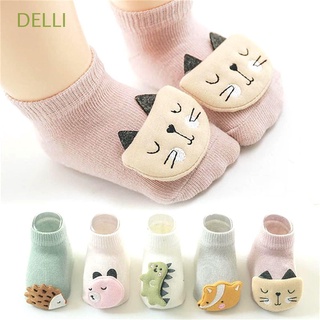 DELLI 1-3 Years old Baby Socks Toddler Infant Accessories Newborn Floor Socks Keep Warm Cute Animal Cartoon Thick Girls Anti Slip Sole