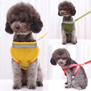 shuyuexi Puppy Traction Rope Reflective Mesh Walking Dog Chest Harness Leashes Pet Supply