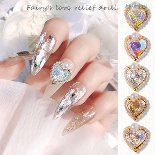 [ing] nail rhinestone forma de corazón diy aleación plana espalda todo partido decoración de uñas adorno para la belleza