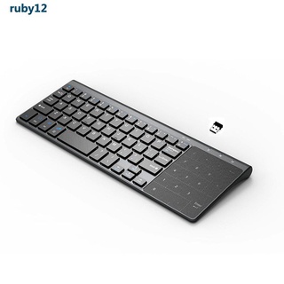 [listo] Mini teclado inalámbrico 2.4G con teclado numérico y Touchpad para Windows PC 59 teclas 2.4G ordenador inalámbrico plata gris teclado RUISATSS