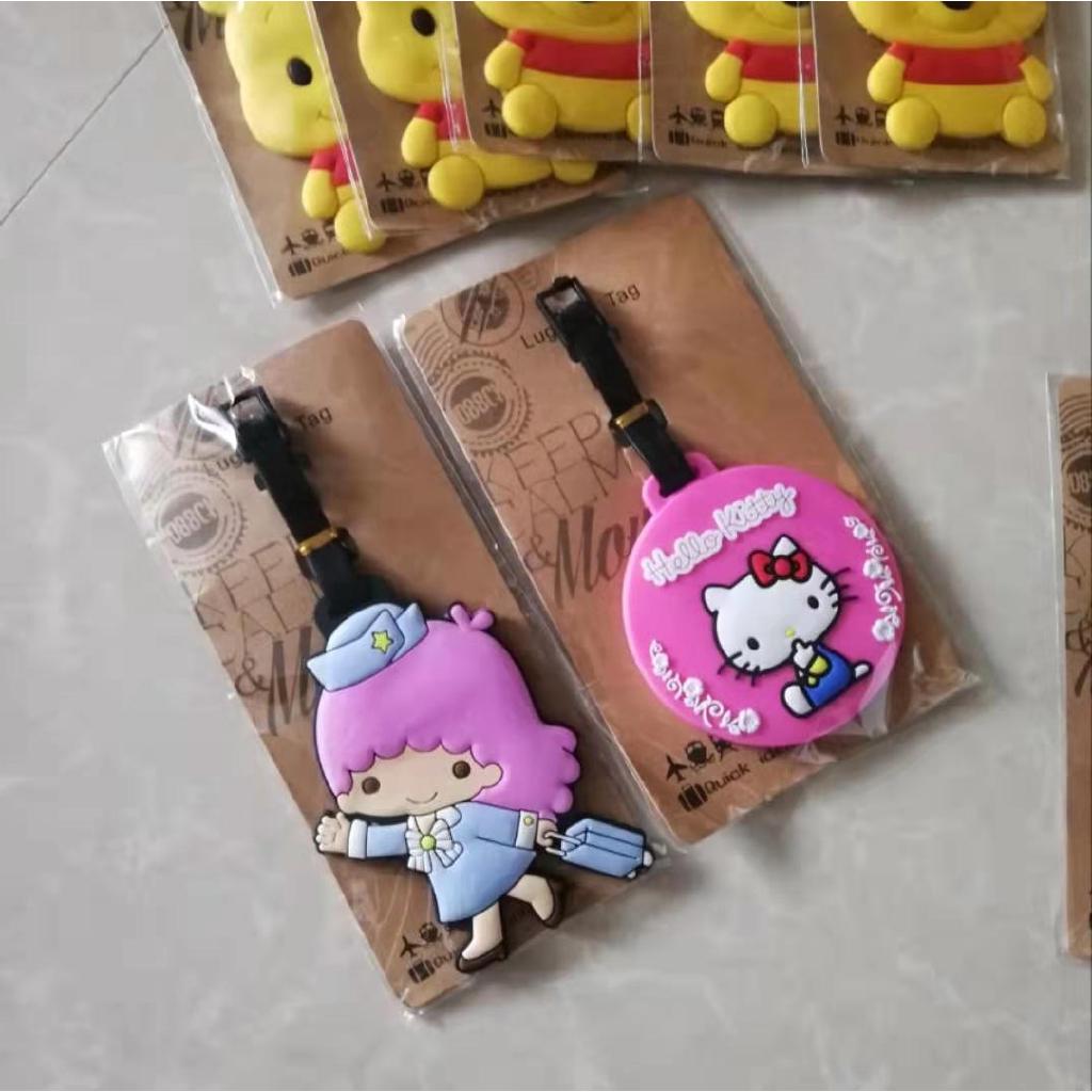 Hello Kitty Pompompurin My Melody Twin Star Winni etiqueta de equipaje de dibujos animados accesorios de viaje